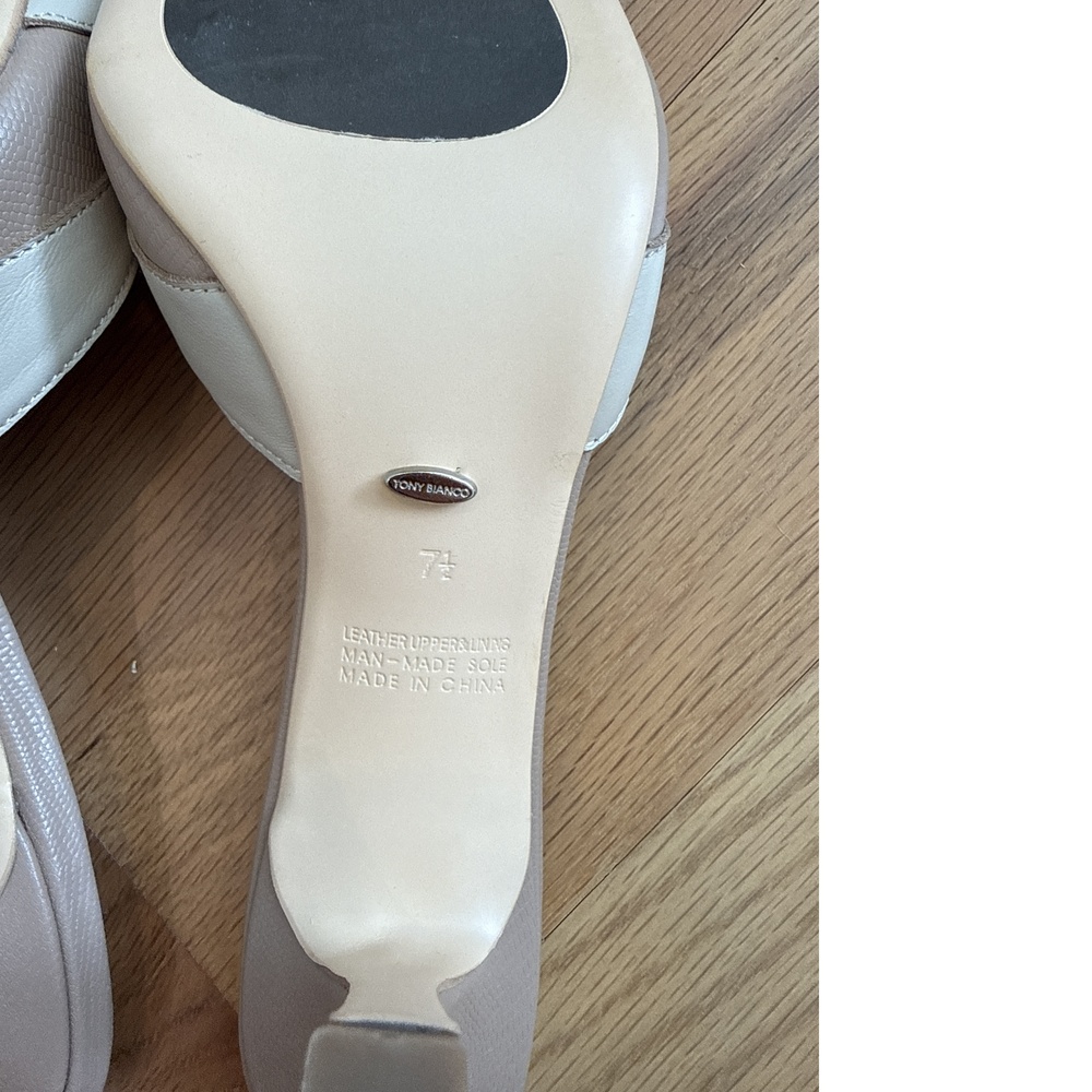 Tony Bianco Cream Cutout Pointed Toe Mule Heels 7.5 - Picture 4 of 4